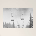 Ski Lift Moon Break // Riding the Mountain at Copper Colorado Luna Sky Peeking Foggy Clouds Welcome Mat Gallery Image 1