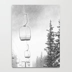 Ski Lift Moon Break // Riding the Mountain at Copper Colorado Luna Sky Peeking Foggy Clouds Notebook Gallery Image 4