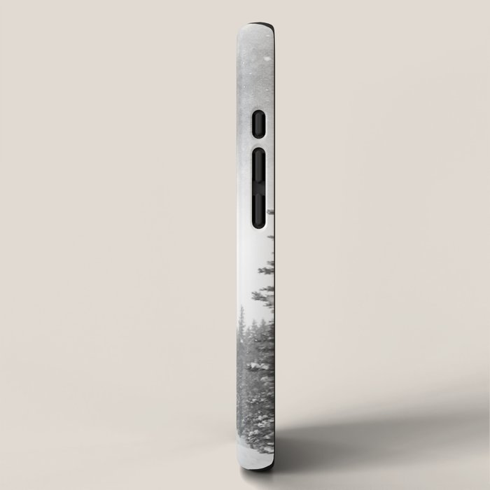 Ski Lift Moon Break // Riding the Mountain at Copper Colorado Luna Sky Peeking Foggy Clouds iPhone Case Gallery Image 2