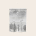 Ski Lift Moon Break // Riding the Mountain at Copper Colorado Luna Sky Peeking Foggy Clouds Wall Hanging Gallery Image 1