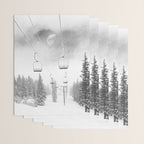 Ski Lift Moon Break // Riding the Mountain at Copper Colorado Luna Sky Peeking Foggy Clouds Wrapping Paper Gallery Image 3