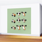 Olympic Lifting Corgi Wall Mural Gallery Image 2