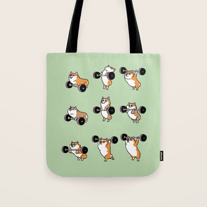 Olympic Lifting Corgi Tote Bag Gallery Image 1