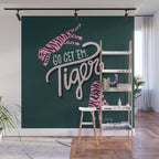 Go Get 'Em Tiger - Teal Wall Mural Gallery Image 1