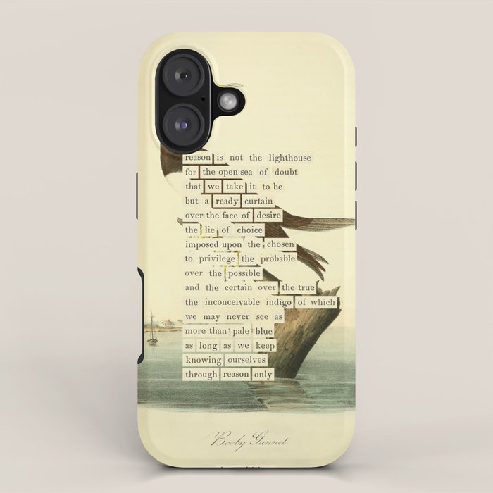 Booby Gannet from 'An Almanac of Birds - Divinations for Uncertain Days' (almanacofbirds.org) iPhone Case Gallery Image 1