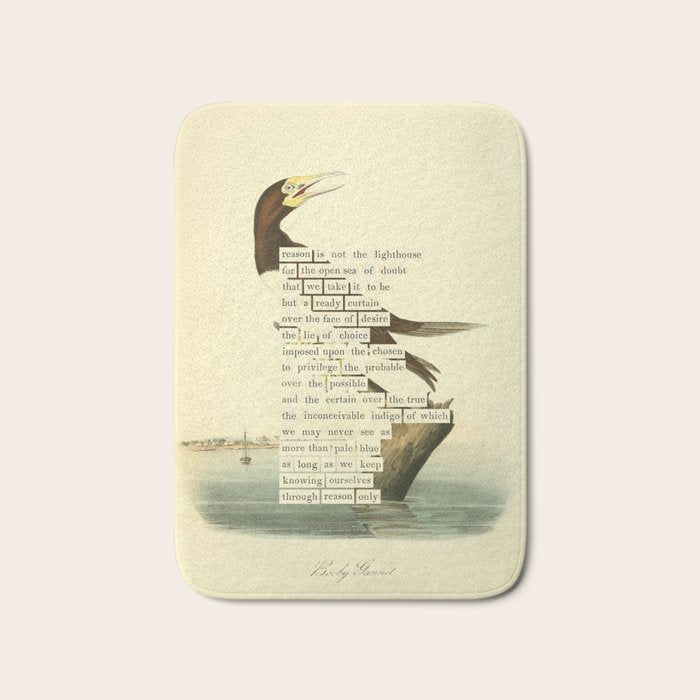 Booby Gannet from 'An Almanac of Birds - Divinations for Uncertain Days' (almanacofbirds.org) Bath Mat Gallery Image 1