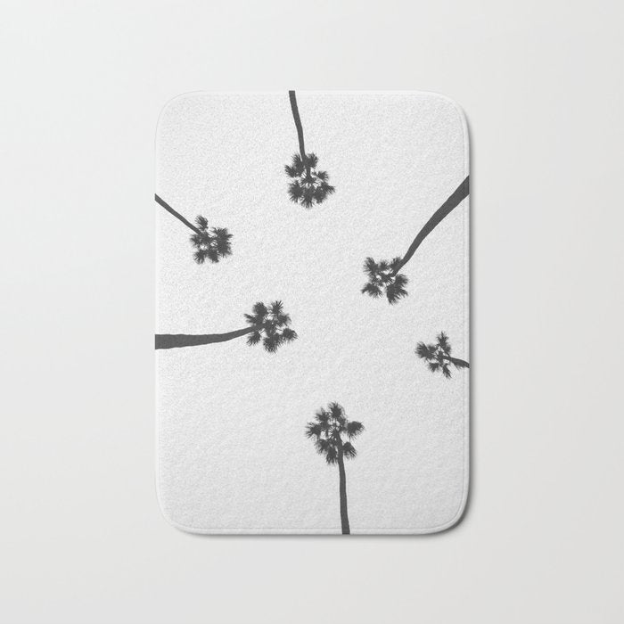 Black and white palms photo Bath Mat Gallery Image 1