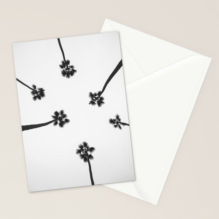 Black and white palms photo Stationery Card Gallery Image 2