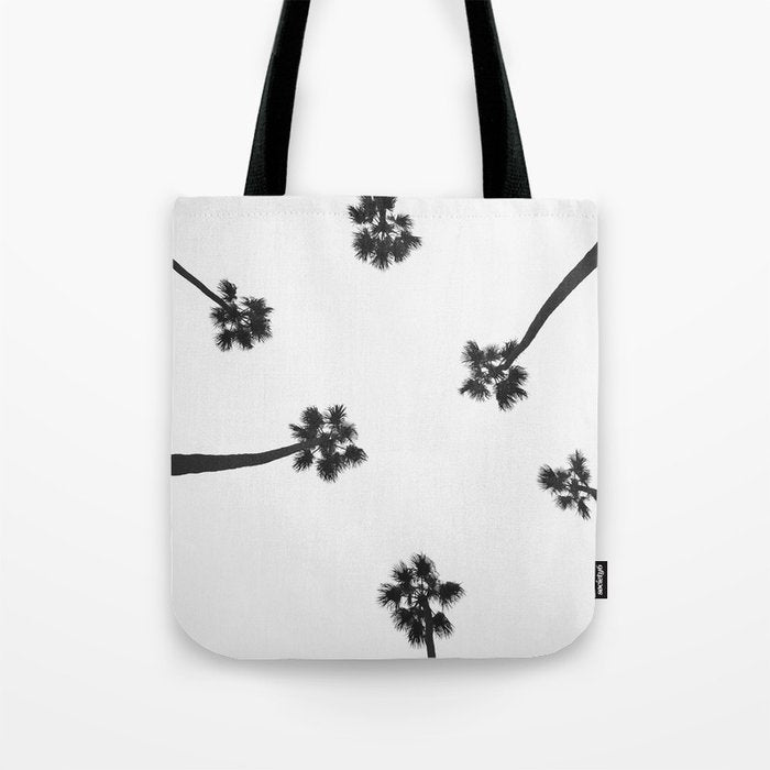 Black and white palms photo Tote Bag Gallery Image 1