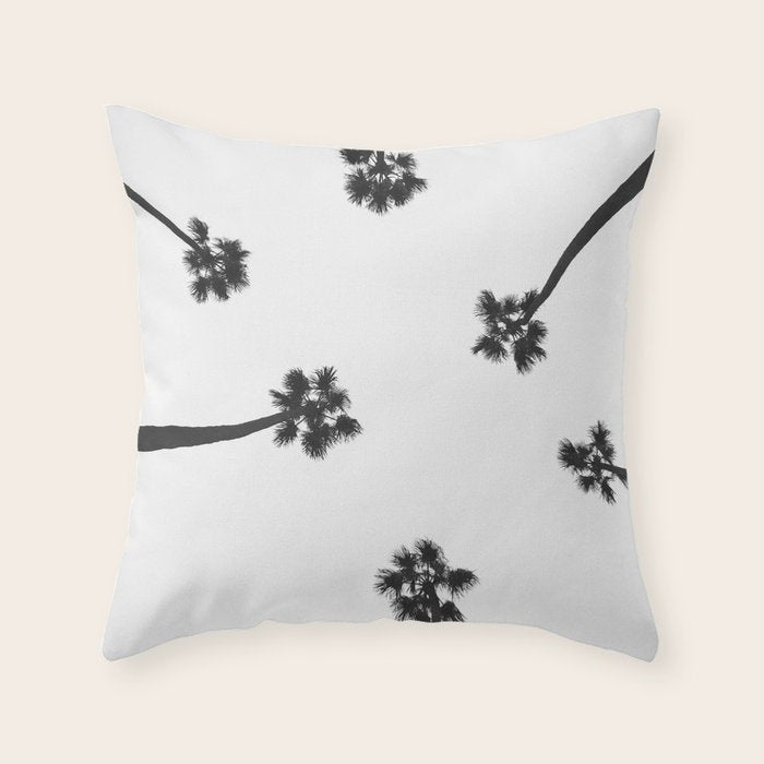 Black and white palms photo Throw Pillow Gallery Image 6