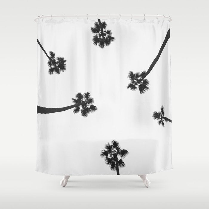Black and white palms photo Shower Curtain Gallery Image 1
