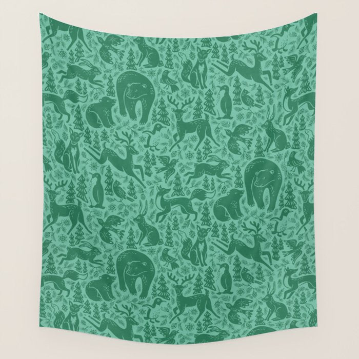 Winter Forest Wonderland Wall Tapestry Gallery Image 1