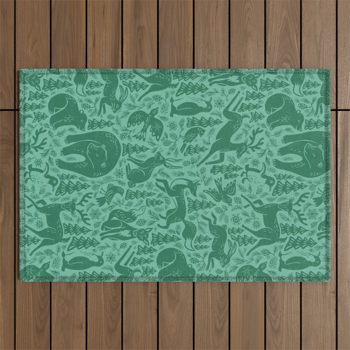 Winter Forest Wonderland Outdoor Rug Gallery Image 1