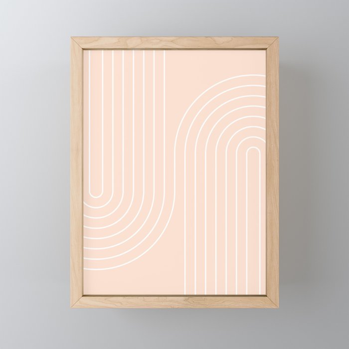 Abstract Retro Double Rainbow Peach Fuzz Mini Art Print Gallery Image 1