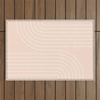 Abstract Retro Double Rainbow Peach Fuzz Outdoor Rug Gallery Image 1