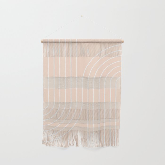 Abstract Retro Double Rainbow Peach Fuzz Wall Hanging Gallery Image 1