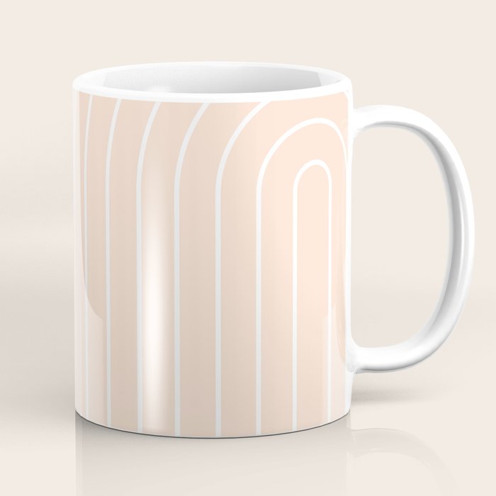 Abstract Retro Double Rainbow Peach Fuzz Coffee Mug Gallery Image 1
