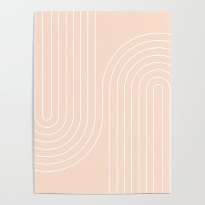 Abstract Retro Double Rainbow Peach Fuzz Poster Gallery Image 4