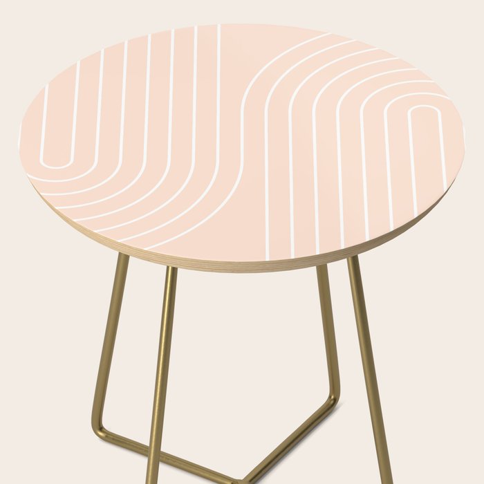 Abstract Retro Double Rainbow Peach Fuzz Side Table Gallery Image 2