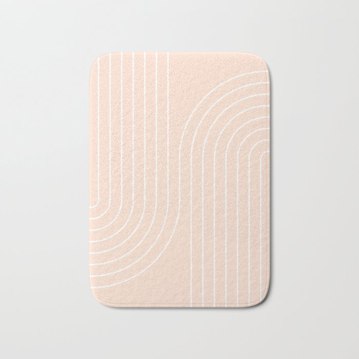 Abstract Retro Double Rainbow Peach Fuzz Bath Mat Gallery Image 1