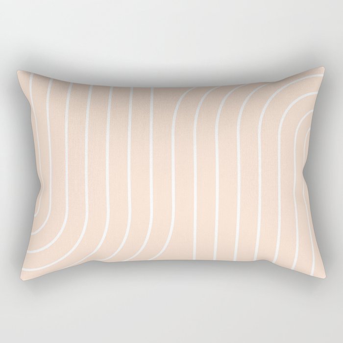 Abstract Retro Double Rainbow Peach Fuzz Rectangular Pillow Gallery Image 1