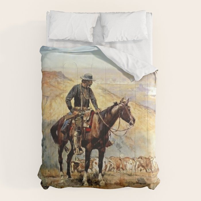 âThe Wagon Bossâ by Charles M Russell Comforter Gallery Image 1