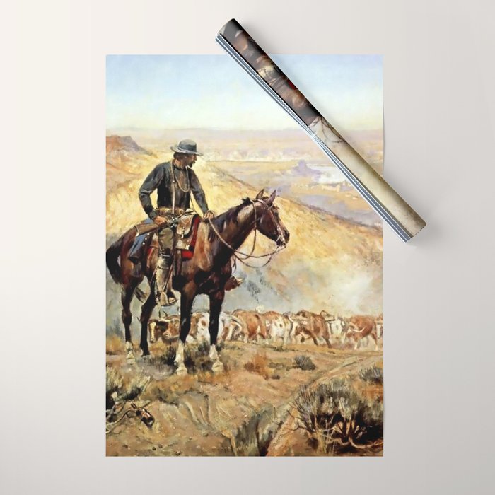 âThe Wagon Bossâ by Charles M Russell Wrapping Paper Gallery Image 1