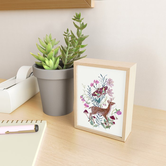 Floral Deer Mini Art Print Gallery Image 2