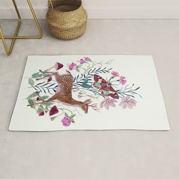 Floral Deer Rug Gallery Image 1