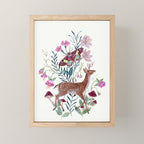 Floral Deer Mini Art Print Gallery Image 1