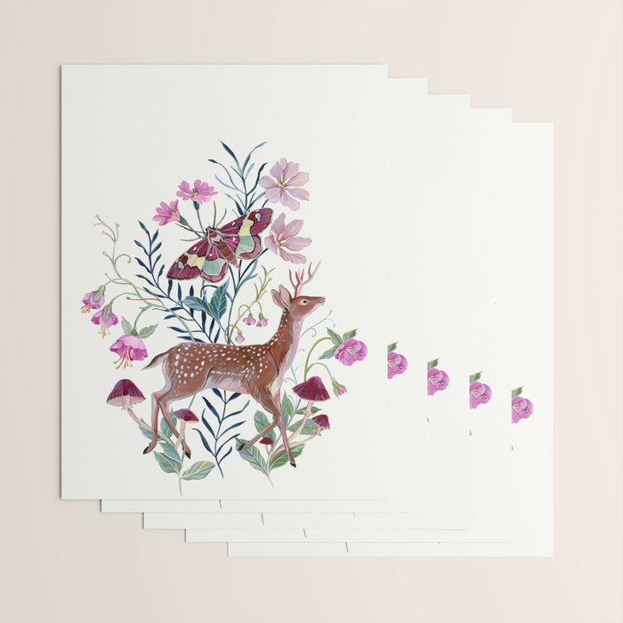 Floral Deer Wrapping Paper Gallery Image 3