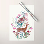 Floral Deer Wrapping Paper Gallery Image 1