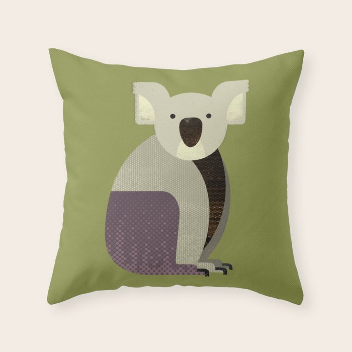 Whimsy Koala Throw Pillow Gallery Image 1