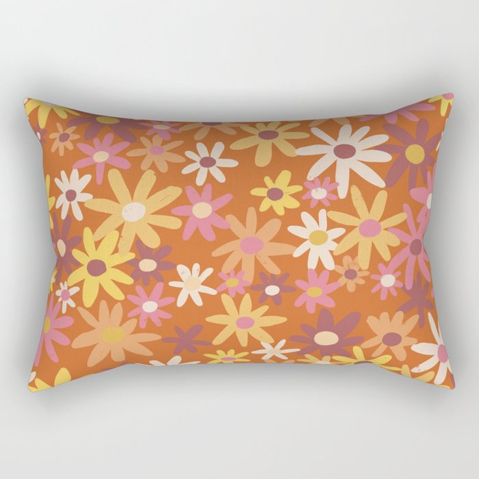 Red floral pattern Rectangular Pillow Gallery Image 1