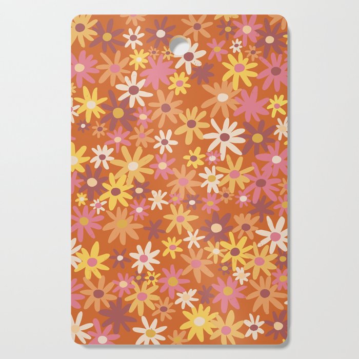 Red floral pattern Cutting Board Gallery Image 1