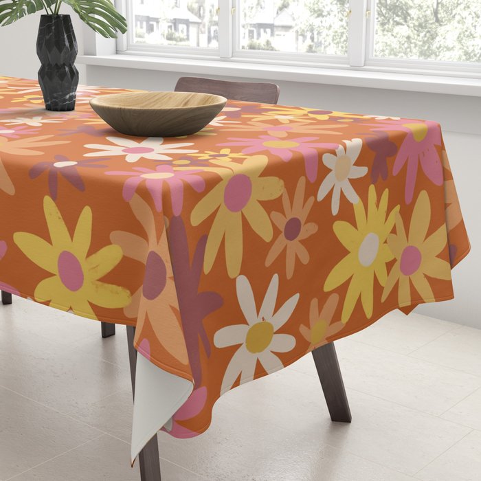 Red floral pattern Tablecloth Gallery Image 3