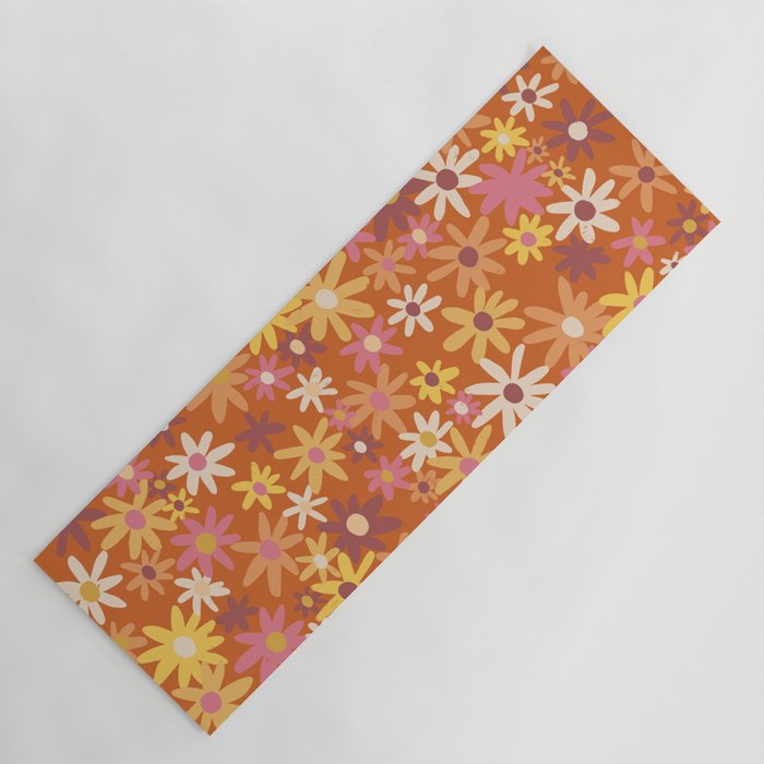 Red floral pattern Yoga Mat Gallery Image 1