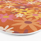 Red floral pattern Bath Mat Gallery Image 3