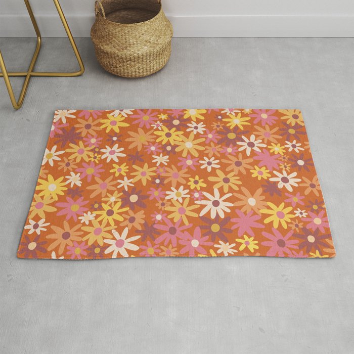 Red floral pattern Rug Gallery Image 1