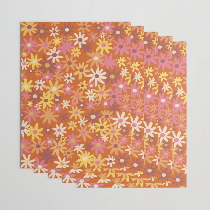 Red floral pattern Wrapping Paper Gallery Image 3