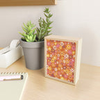 Red floral pattern Mini Art Print Gallery Image 2