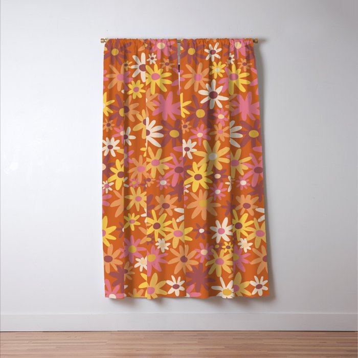 Red floral pattern Window Curtain Gallery Image 3