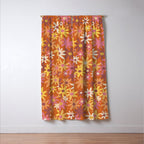 Red floral pattern Window Curtain Gallery Image 3