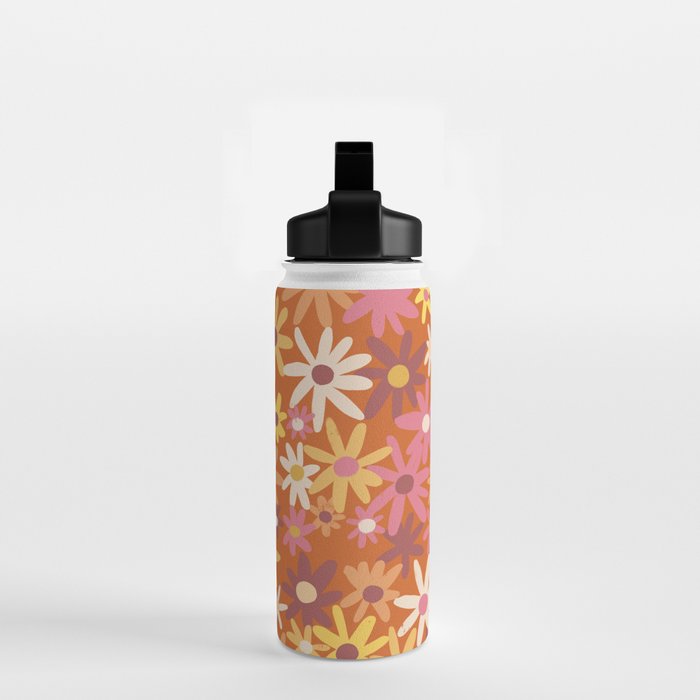 Red floral pattern Water Bottle Gallery Image 2