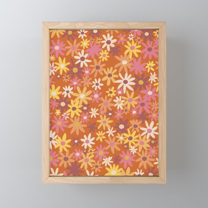 Red floral pattern Mini Art Print Gallery Image 1