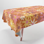 Red floral pattern Tablecloth Gallery Image 1