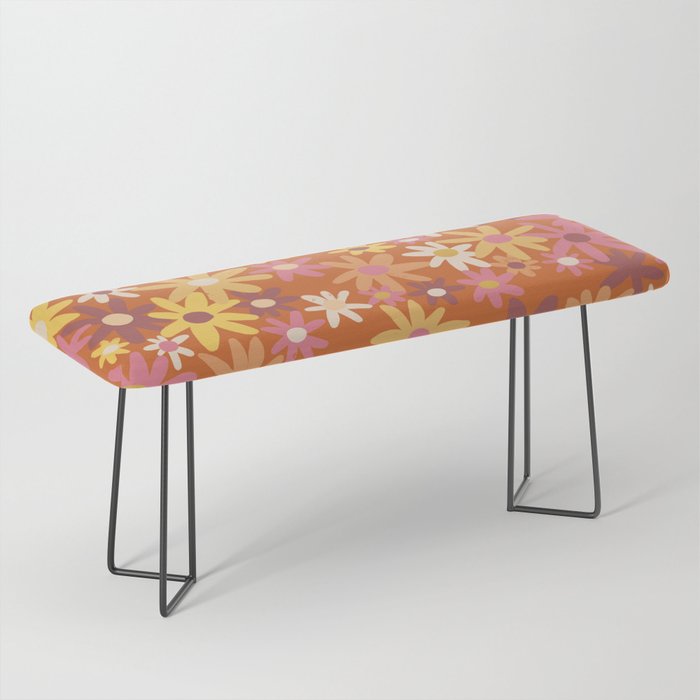 Red floral pattern Bench Gallery Image 1