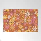 Red floral pattern Welcome Mat Gallery Image 1