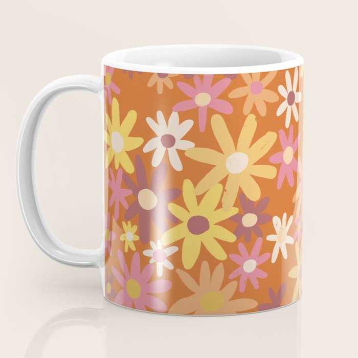 Red floral pattern Coffee Mug Gallery Image 3