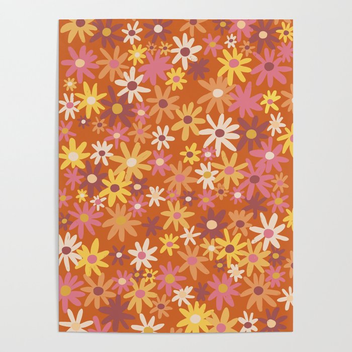 Red floral pattern Poster Gallery Image 4